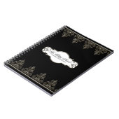 Bruiloft Planner Gepersonaliseerde Barok Swirl Zil Notitieboek (Linkerzijde)