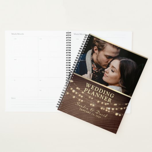 Bruiloft Planner met Rustieke Houten Slingerlichtj (Display)