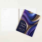 Bruiloft-Planner-Modern Abstract-Blauw Paarse Goud Planner (Display)