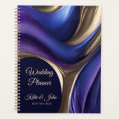 Bruiloft-Planner-Modern Abstract-Blauw Paarse Goud Planner (Voorkant)
