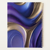 Bruiloft-Planner-Modern Abstract-Blauw Paarse Goud Planner (Achterkant)