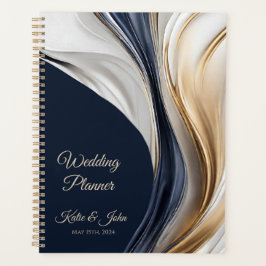 Bruiloft-Planner-Modern Abstract-Blauw Wit Goud- Planner