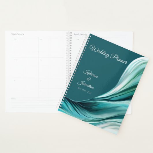 Bruiloft-Planner-Modern Abstract-Emerald Groen- Planner (Display)