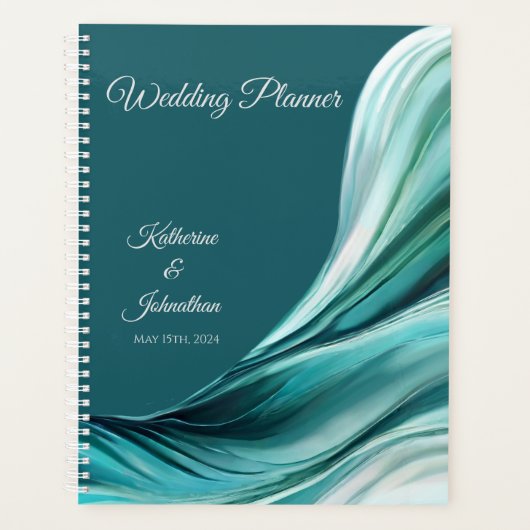 Bruiloft-Planner-Modern Abstract-Emerald Groen- Planner (Voorkant)