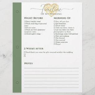 Bruiloft planner nacht voor - 2 weken na pagina