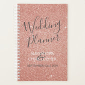Bruiloft Planner Roze - Roos Gouden Sparkle Glitte (Voorkant)