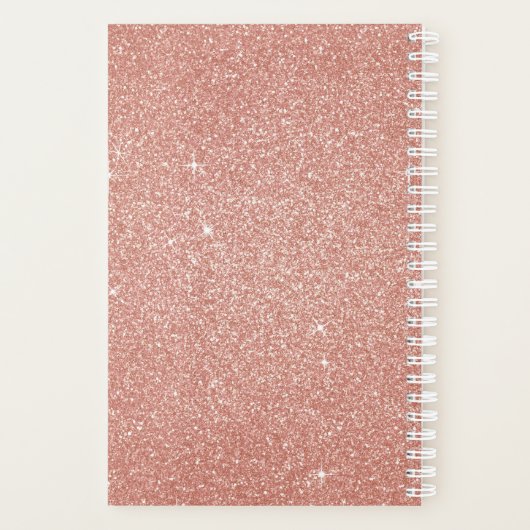Bruiloft Planner Roze - Roos Gouden Sparkle Glitte (Achterkant)
