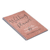 Bruiloft Planner Roze - Roos Gouden Sparkle Glitte Notitieboek (Rechterzijde)