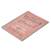 Bruiloft Planner Roze - Roos Gouden Sparkle Glitte Notitieboek (Linkerzijde)