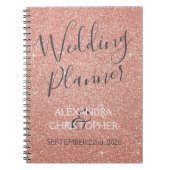 Bruiloft Planner Roze - Roos Gouden Sparkle Glitte Notitieboek (Voorkant)
