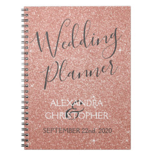 Bruiloft Planner Roze - Roos Gouden Sparkle Glitte Notitieboek