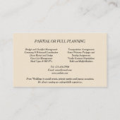 Bruiloft Planner  Roze Rozen Elegant Visitekaartje (Achterkant)