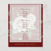 bruiloft Planner | Sjabloon Rode Bourgognige Rozen Flyer (Voorkant)