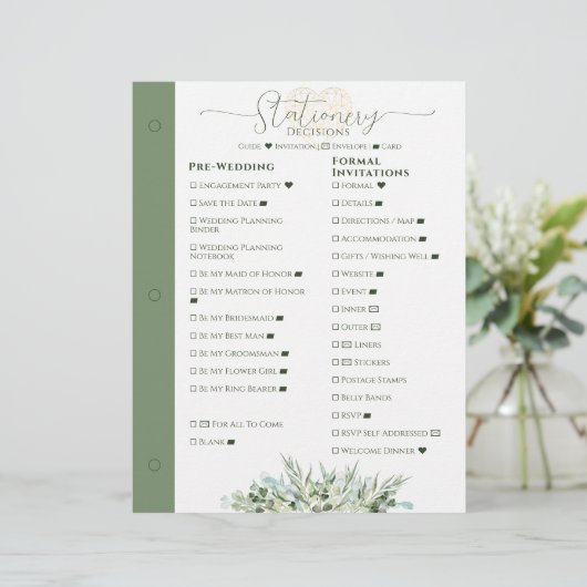 Bruiloft Planner Stationery Besluit Multomap Pagin (Staand voorkant)
