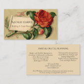 Bruiloft Planner  Victoriaans Rode Magnolia Visitekaartje (Voorkant / Achterkant)