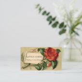 Bruiloft Planner  Victoriaans Rode Magnolia Visitekaartje (Staand voorkant)