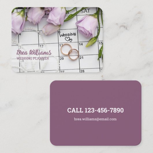 bruiloft Planner Visitekaartje (Voorkant / Achterkant)