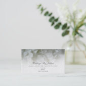 Bruiloft Planner Visitekaartje - Witte hortensia's (Staand voorkant)