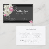 Bruiloft Planner Witte Rozen Roze Harten Sparkle Visitekaartje (Voorkant / Achterkant)