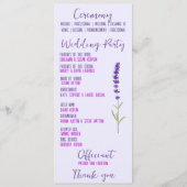 Bruiloft plat programma programmakaart (Achterkant)