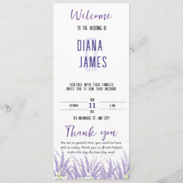 Bruiloft plat programma programmakaart