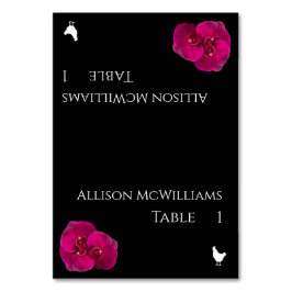 Bruiloft-Pluimvee Icon-Black Fuchsia en Wit- Kaart