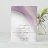 BRUILOFT | Plum Paarse Soft Marmer Kaart (Staand voorkant)