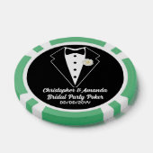 Bruiloft Poker Zwarte Smoking & Salie Groene Jurk Poker Chips (Enkel)