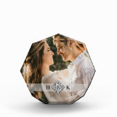 Bruiloft Portret | Monogram QR-code Fotoblokken (Voorkant)