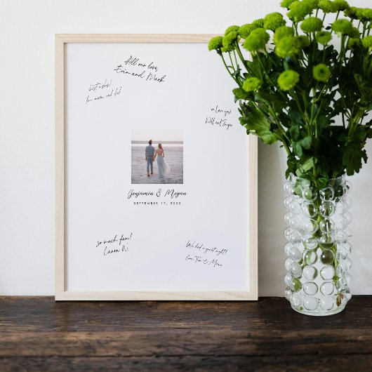 Bruiloft Poster Gast Handgeschreven Handtekeningen