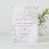 Bruiloft | Prachtige Bleke blauwe Rozen Kaart (Staand voorkant)