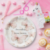Bruiloft Pretty Pink Butterflies Papieren Bordje (Feest)