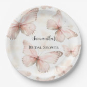 Bruiloft Pretty Pink Butterflies Papieren Bordje (Voorkant)