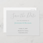 Bruiloft Professioneel Ontwerp Modern Save the Dat Aankondigingskaart (Voorkant / Achterkant)