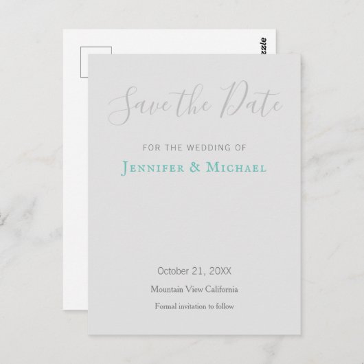 Bruiloft Professioneel Ontwerp Modern Save the Dat Briefkaart (Voorkant / Achterkant)