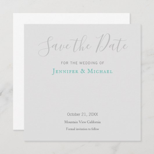 Bruiloft Professioneel Ontwerp Modern Save the Dat Kaart (Voorkant / Achterkant)