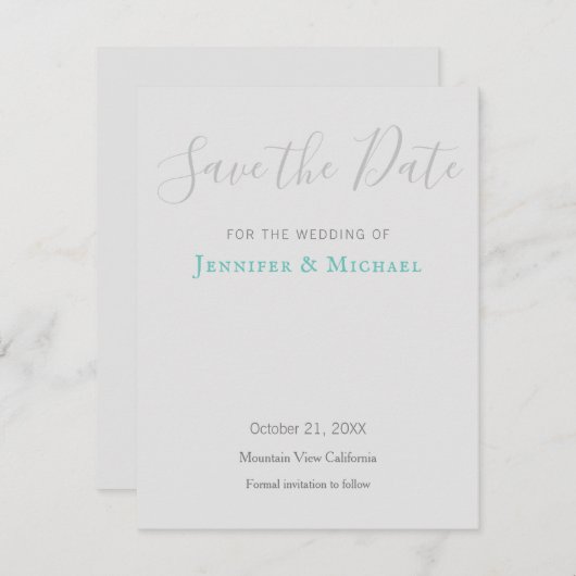 Bruiloft Professioneel Ontwerp Modern Save the Dat RSVP Kaartje (Voorkant / Achterkant)