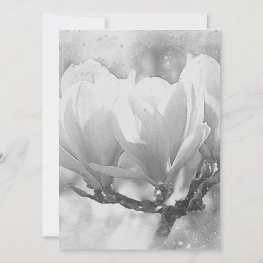 Bruiloft Professionele Klassieke Bloemen Greyscale Save The Date (Achterkant)