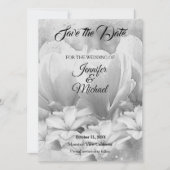 Bruiloft Professionele Klassieke Bloemen Greyscale Save The Date (Voorkant)