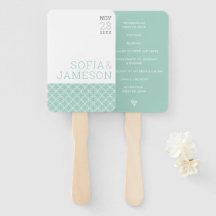 BRUILOFT PROGRAMMA eenvoudig modern type pastel mu Handwaaier
