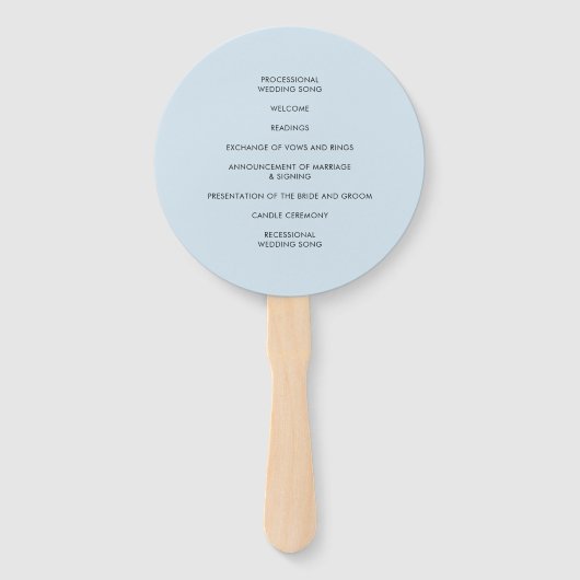 BRUILOFT PROGRAMMA modern schattig vingerafdruk ha Handwaaier (Achterkant)