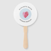 BRUILOFT PROGRAMMA modern schattig vingerafdruk ha Handwaaier (Voorkant)