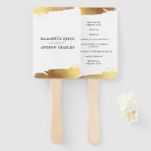 BRUILOFT PROGRAMMA moderne luxe vergulde gouden ra Handwaaier (Voorkant en achterkant)