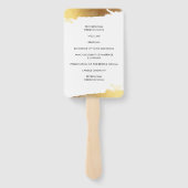 BRUILOFT PROGRAMMA moderne luxe vergulde gouden ra Handwaaier (Achterkant)