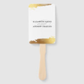 BRUILOFT PROGRAMMA moderne luxe vergulde gouden ra Handwaaier (Voorkant)