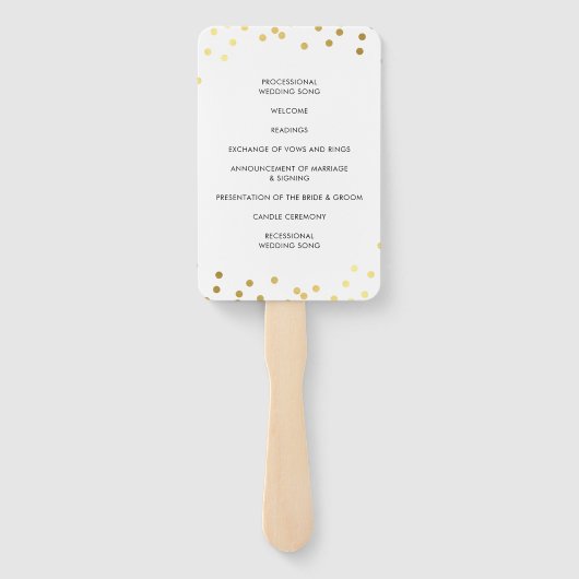 BRUILOFT PROGRAMMA stijlvolle chic glam gouden con Handwaaier (Achterkant)