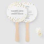 BRUILOFT PROGRAMMA stijlvolle chique schattige gou Handwaaier (Voorkant en achterkant)