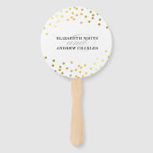 BRUILOFT PROGRAMMA stijlvolle chique schattige gou Handwaaier (Voorkant)