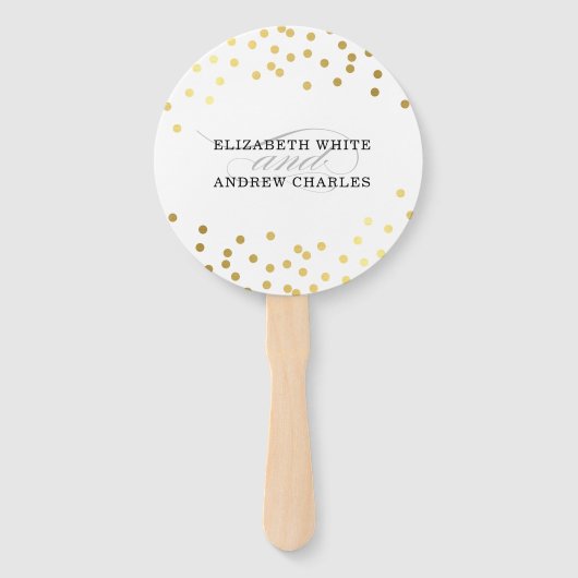 BRUILOFT PROGRAMMA stijlvolle chique schattige gou Handwaaier (Voorkant)