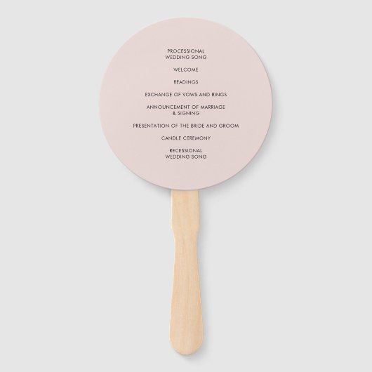 BRUILOFT PROGRAMMA stijlvolle moderne schattige ha Handwaaier (Achterkant)